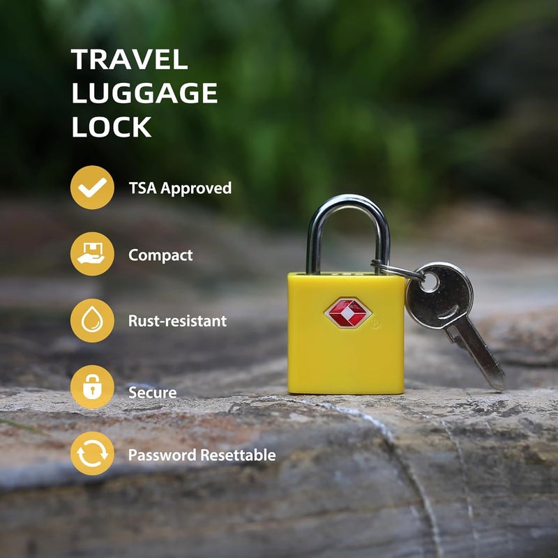 UP Security TSA Locks for Luggage, Keyed Alike Luggage Locks TSA Approved 4 Pack, Small Padlock with Key, Padlocks with Keys for Suitcase, Backpack, Bag Zipper, Tool Box, Case, Travel Essentials - Image 3